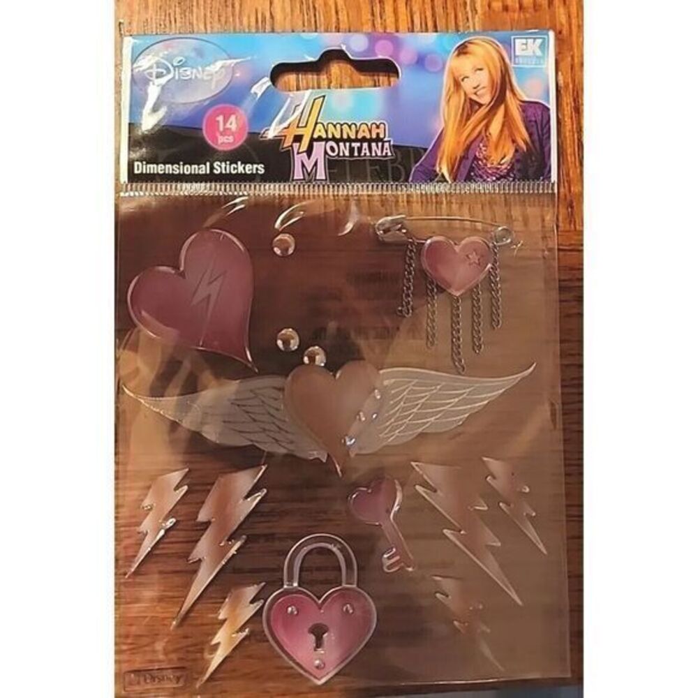 Jolees Disney Hannah Montana Miley‎ Cirus HEART WINGS Scrapbooking Stickers RARE